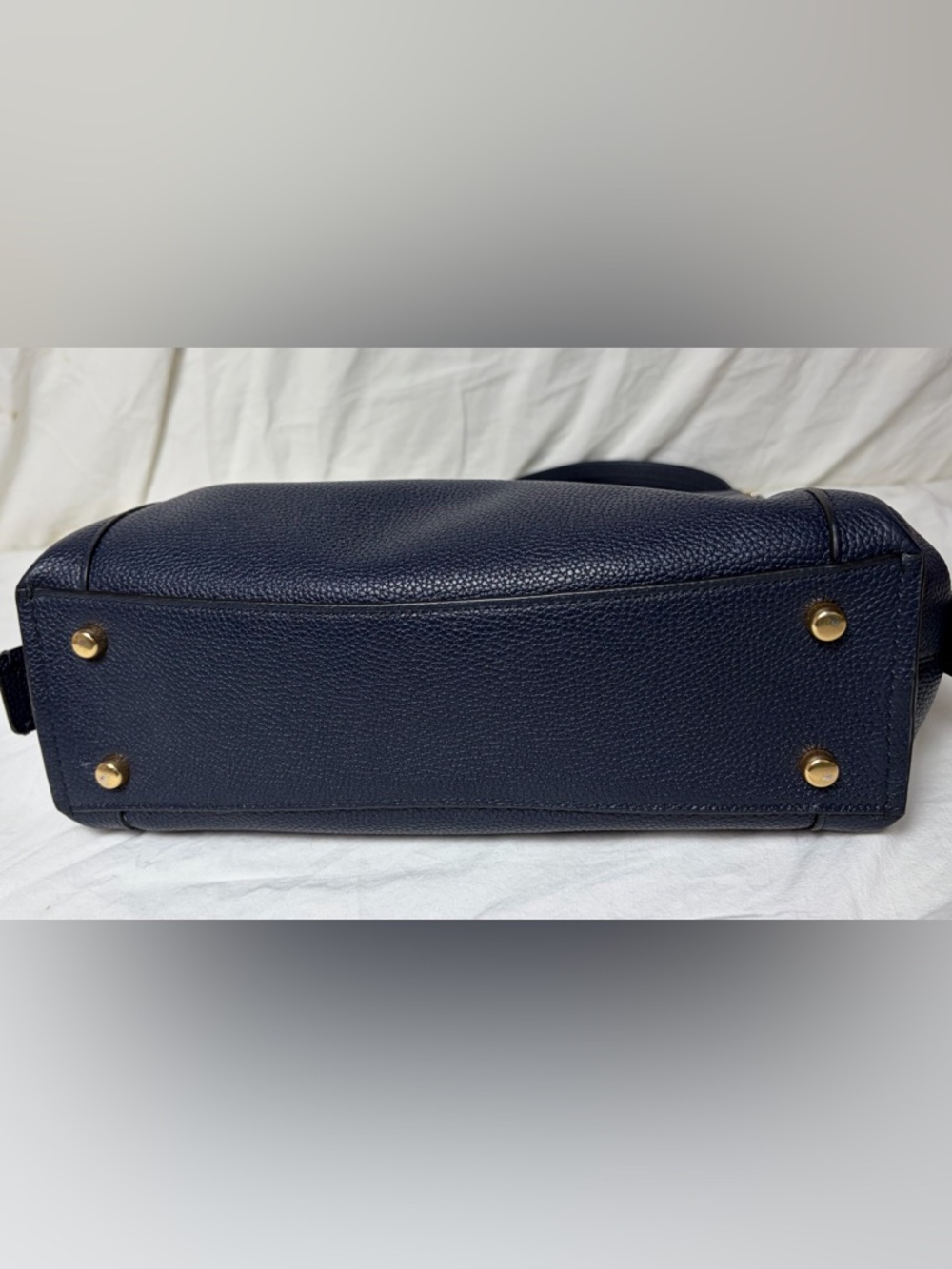 Coach Dalton 28 Navy Pebbled Leather Shoulder Bag Gold Hardware 73546 - Picture 10 of 11